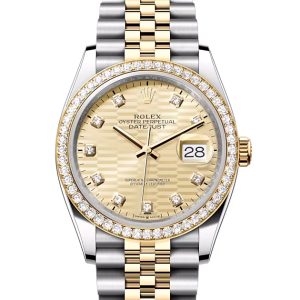 009f862f141a4727a02da7ced7b36e4f.jpg DATEJUST 36-(Oyster, 36 mm, Oystersteel, yellow gold and diamonds)