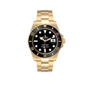 Rolex Submariner 41mm Yellow Gold Black Dial Bezel Mens Watch 126618